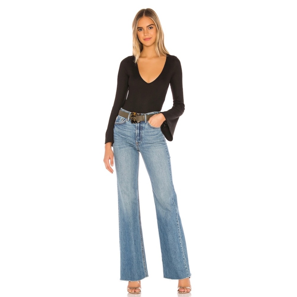 NWT Free People Charli Bodysuit in Black XS